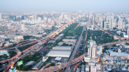 Blur Building and road top viewの写真素材