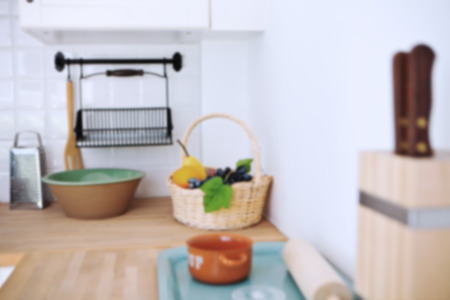 blur white kitchenの写真素材