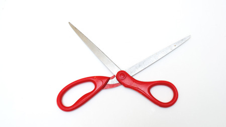 Scissors red Isolated on white background