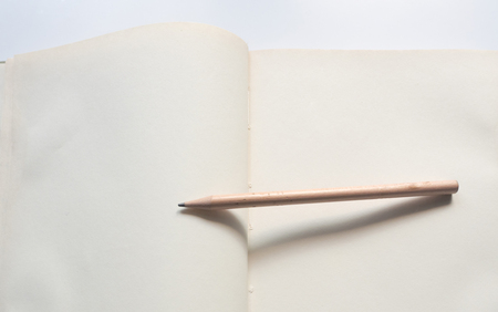 notebook and pencil close upの写真素材