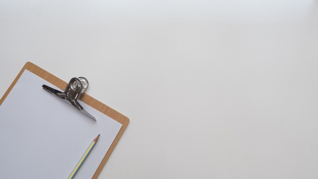 Writing pad on white backgroundの写真素材