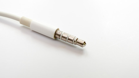 earphone close up on white backgroundの写真素材