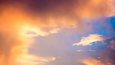 Cloudy sky  Evening sun backgroundの写真素材