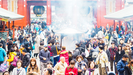 Tourist visit Sensoji Templeのeditorial素材