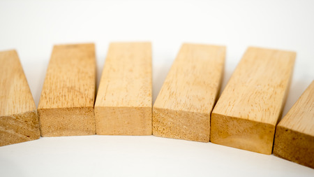 wooden block on white backgroundの写真素材