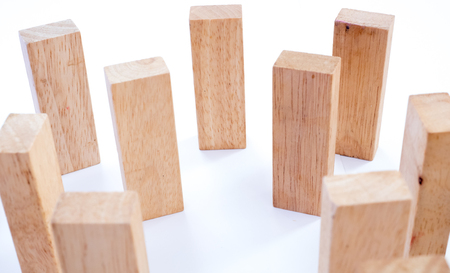 wooden block on white backgroundの写真素材