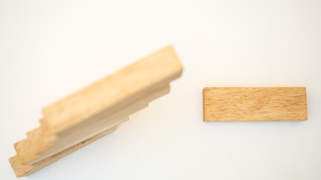 High  word written on wood block on white backgroundの写真素材