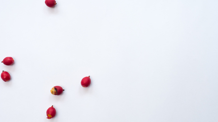 red Fruit of the palm on white backgroundの写真素材