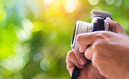 Camera in natural outdoorの写真素材
