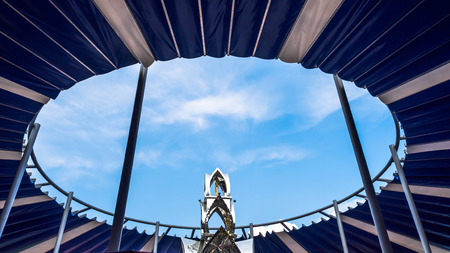 Spirit House and blue skyの写真素材