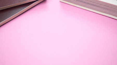 close up book on pink backgroundの写真素材