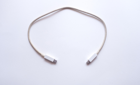 thunderbolt cable on white background