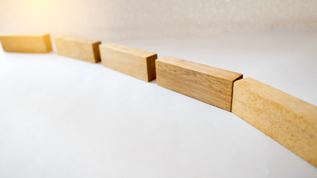 wooden block walkway on white background