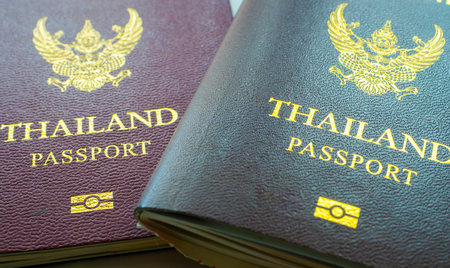 Thailand Passport close upの写真素材