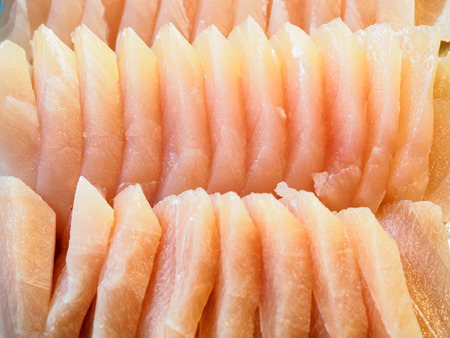 Tuna sashimi, raw fish close up in traditional Japanese styleの写真素材