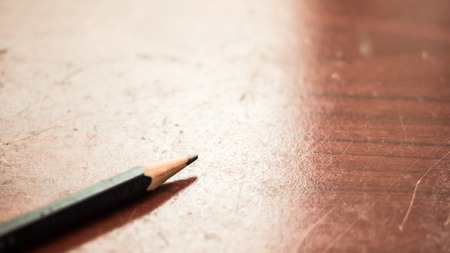 pencil close up on wood table