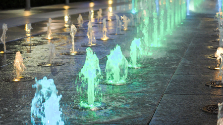 Blur Green the fountain backgroundの写真素材