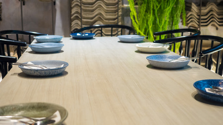 dining table at restaurantの写真素材