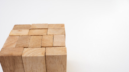 wood block on white backgroundの写真素材