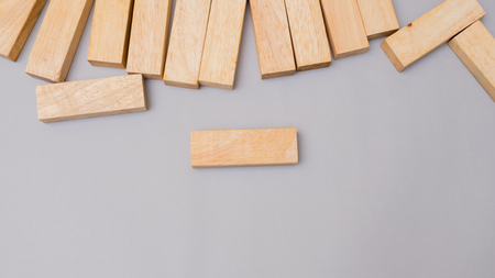 wood block game on gray background copy spaceの写真素材