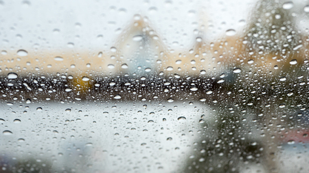 water drop rain on road blur backgroundの写真素材
