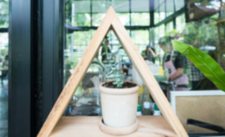 flowerpot blur backgroundの写真素材