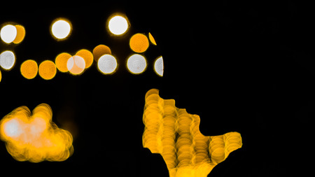 Silhouette woman bokeh background