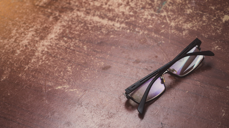 glasses on wood table