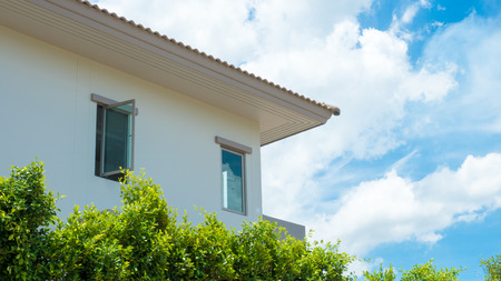 house and nature with blue sky background