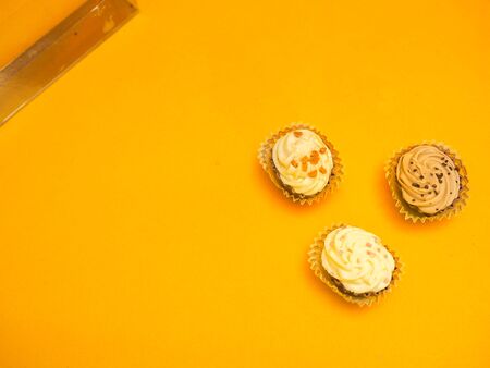 chocolate homemade on yellow background