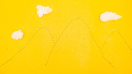 Mountains and clouds, success flagの写真素材