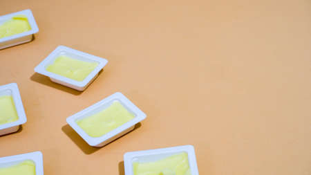 Cheese and egg top viewの写真素材