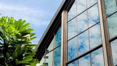 Mirror reflection in the cloudsの写真素材