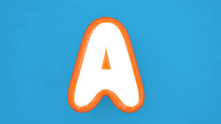 3d blue bubble plastic on blue background letters Aの写真素材
