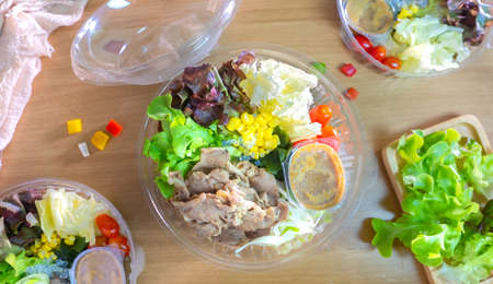 Vegetable salad Fresh healthy.Top view