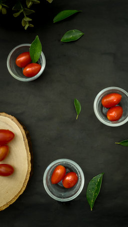 cashew nuts on black backgroundの写真素材