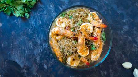Baked Shrimp with Glass Noodlesの写真素材