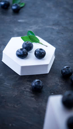 blueberry  on black backgroundの写真素材