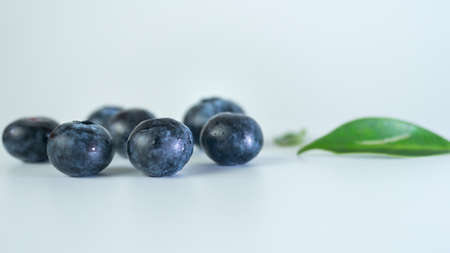 blueberry  close up on white backgroundの写真素材
