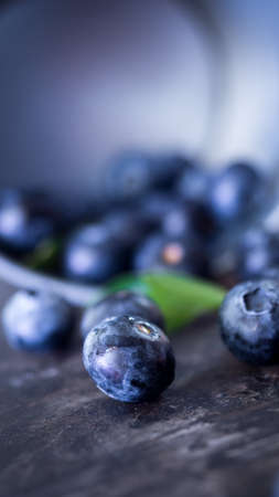 blueberry  close up on black backgroundの写真素材