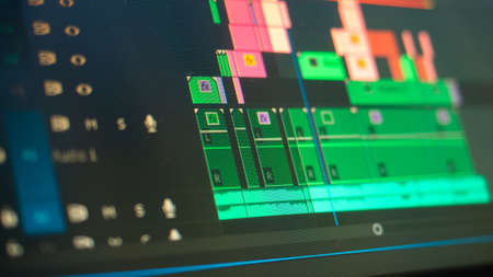 video editting timeline close upの写真素材