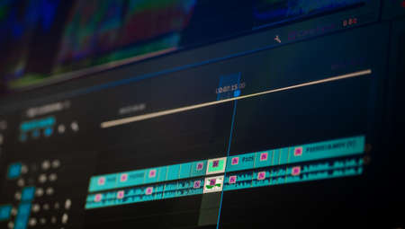 video editting timeline close upの写真素材