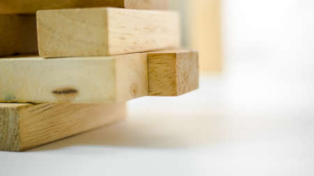 wooden block on white backgroundの写真素材