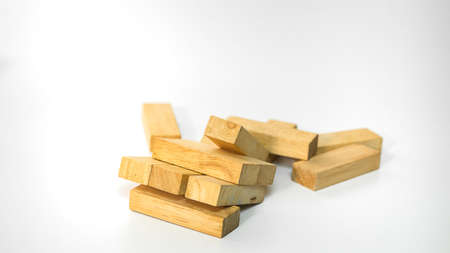 wooden block on white backgroundの写真素材