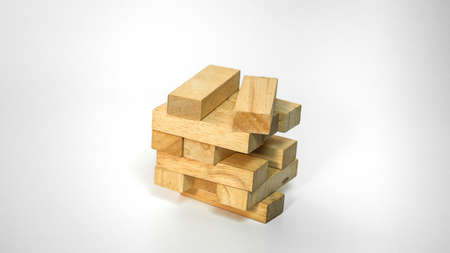 wooden block on white backgroundの写真素材