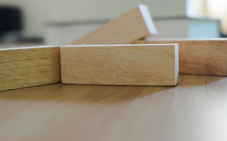 wooden block on white backgroundの写真素材