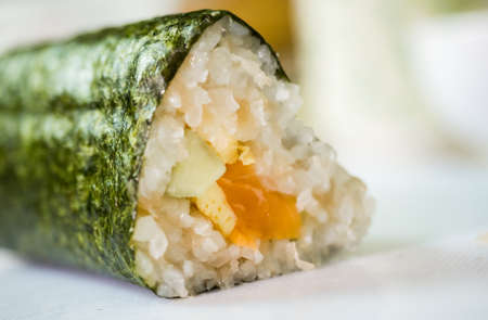 Salmon Seaweed Wrapped with Riceの写真素材