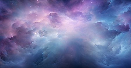 The Orion nebula, stars in orbit. Massive constellation of stars. Digitally enhanced. Elements of backgroundの素材