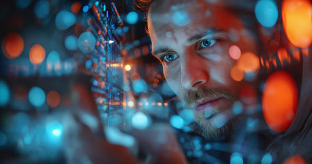 Data Engineer working with supercomputerの素材