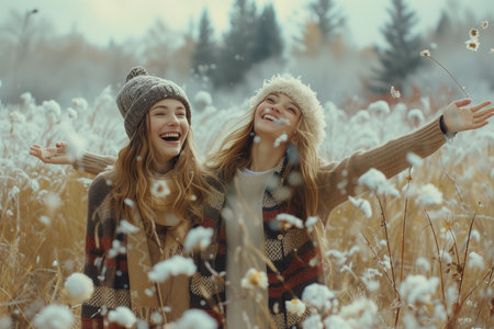 friends laughed and smiled Wonder and Joy conceptの素材